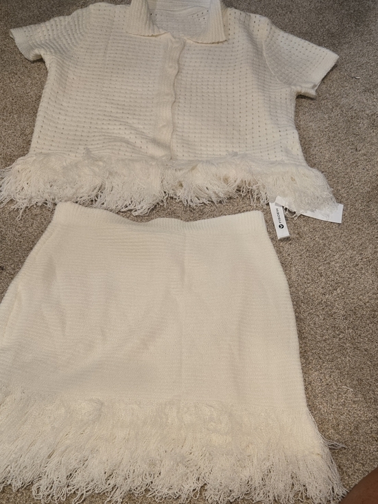 Mossimo Supply Co. Dresses & Skirts - Cream Cotton-Trim Knit Skirt - Women's
